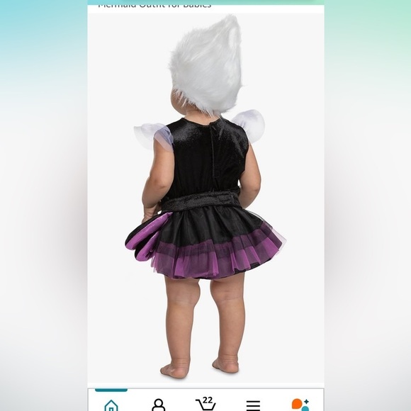 Nwt 12-18 months Official Disney The Little Mermaid URSULA Costume - Picture 2 of 5